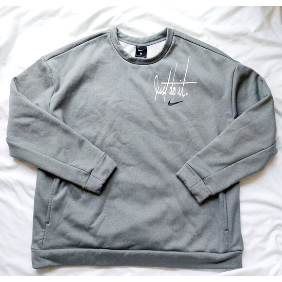 Nike Sweaters - Nike Women's Just Do It Pullover Crewneck Pullover Sweater Gray Large
